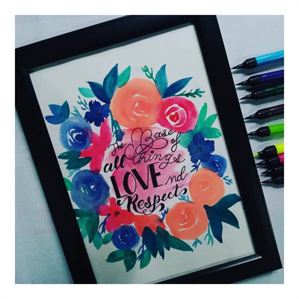 Calligraphy Creators -The Base Of All Things -Love &Respect -Handmade With Frame